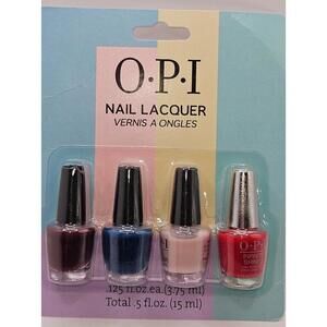 OPI Nail Polish Mini Set Of 4 Bottles Nail Lacquer 0.125 fl oz each Travel Size